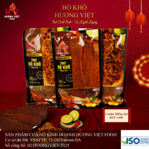 Combo bò khô hương việt 2 sợi 1 miếng